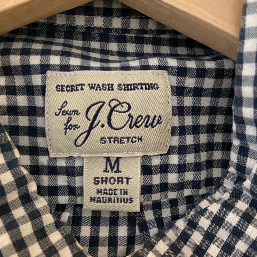 J.Crew Navy Gingham Button Down - image 3